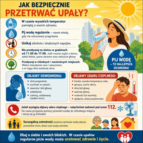 Uwaga upały infografika